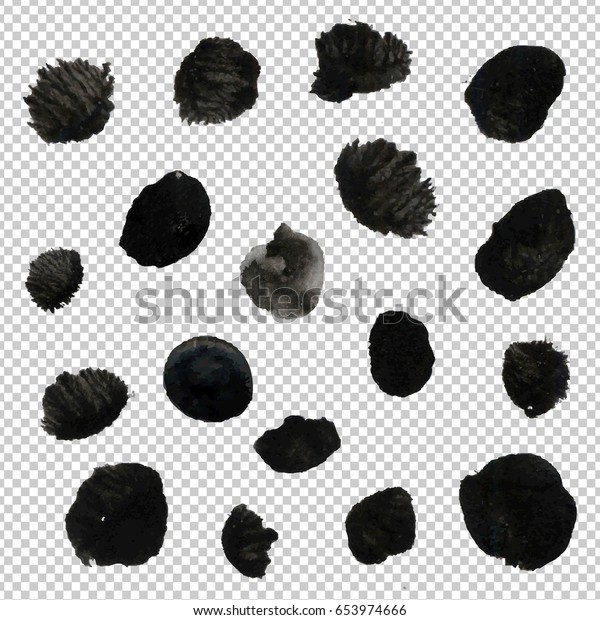 Big Black Blob Collection Vector Illustration Stock Vector (Royalty