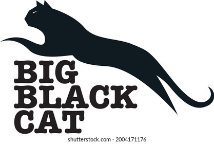 big black cat logo vector