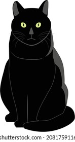 Big black cat vector pet