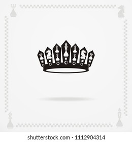 A big black crown. Vector heraldic elements design