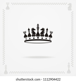 A big black crown. Vector heraldic elements design