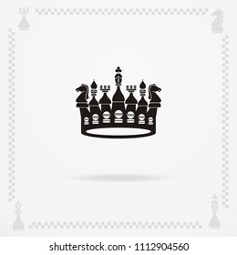 A big black crown. Vector heraldic elements design