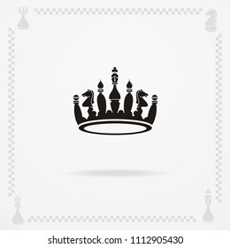 A big black crown. Vector heraldic elements design