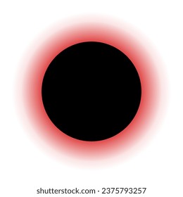 A big black dot with a red ring vector icon.