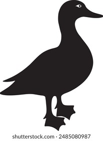 Big black duck silhouette vector image  