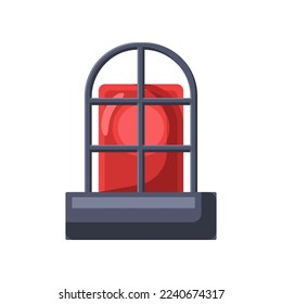 Big black flashing red alarm light vector illustration  Element mechanical equipment  red alarm light isolated white background  Machinery  technology  industry concept