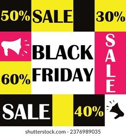 big  Black Friday sale flyer poster social media post design