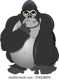 Big Black Gorilla Huge Yellow Eyes Stock Vector (Royalty Free ...