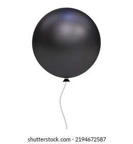 Big Black helium balloon on gender reveal party. 3D realistic decorative design element. Vector illustration