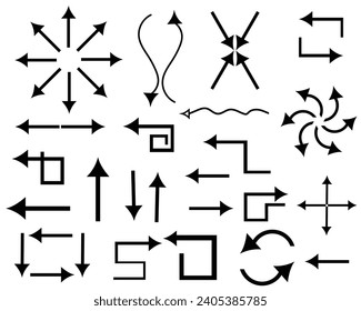Big black icon sets set. Arrow icon. Arrow vector collection. Arrow. Cursor. Simple and modern arrows. White background.