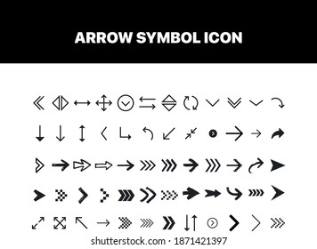 Big black icons set of arrows. Arrow icon. Collection of vector arrow signs, simple arrows, black arrows, isolated arrows