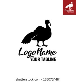 big and black male turkey logo, vector illustrations
