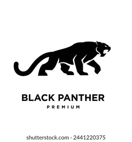 Big black panther, illustration, logo on white background design