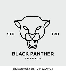 Big black panther, illustration, logo on white background design