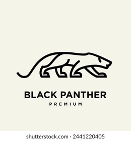 Big black panther, illustration, logo on white background design