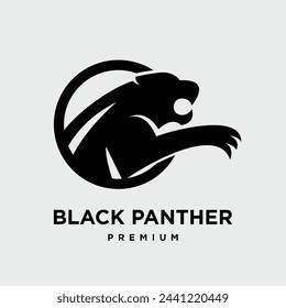 Big black panther, illustration, logo on white background design