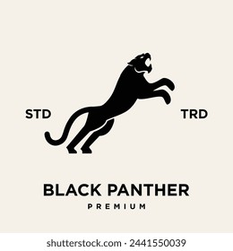 Big black panther, illustration, logo on white background design