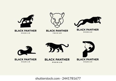 Big black panther, illustration, logo on white background design