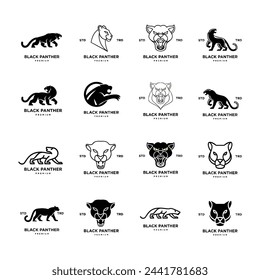 Big black panther, illustration, logo on white background design