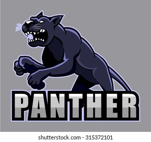Big black panther vector illustration 