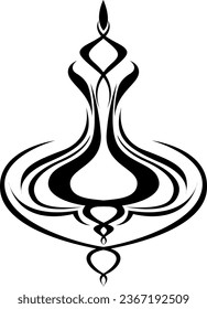 Big black tattoo, tattoo illustration, vector on a white background.