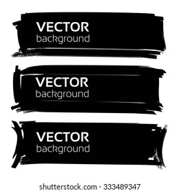 Big black textured strokes set for your text isolated on white background