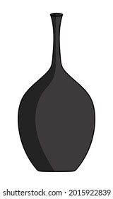 Big Black Vase Vector Illustration.