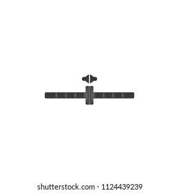 Big black volume knob with calibration vector illustration.studio knob volume swap left & right channels