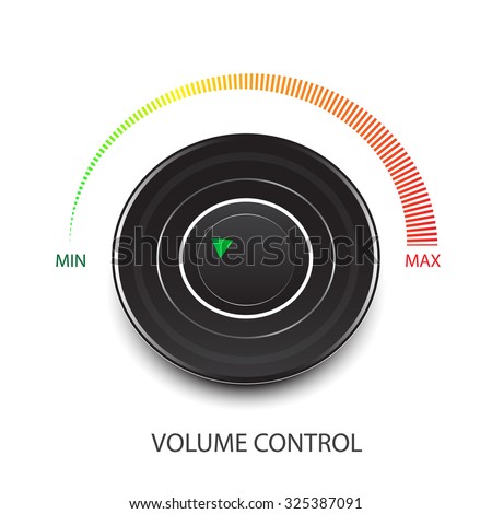 Big black volume MIN and MAX vector illustration.