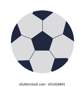 Big black and white ball to play football flat clipart illustration on white background. Sports equipment icon. Vector illustration of isolated object for physical activity and competitions.