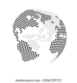 Big Black and White Transparent Spotted Earth Globe Design - Global Business, Technology, Globalisation Concept, Vector Design Template - Illustration Isolated on White Background