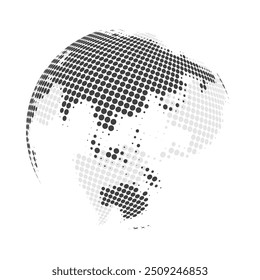 Diseño de globo terráqueo manchado transparente en blanco y negro grande - Negocio global, Tecnología, concepto de globalización, Plantilla de diseño de Vector - aislado sobre fondo blanco