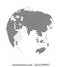 Big Black and White Transparent Spotted Earth Globe Design - Global Business, Technology, Globalisation Concept, Vector Design Template - Isolated on White Background