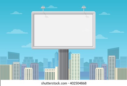 Big blank billboard in cityscape background shape. Billboard advertisement commercial blank.