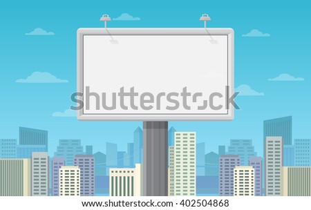 Big blank billboard in cityscape background shape. Billboard advertisement commercial blank.