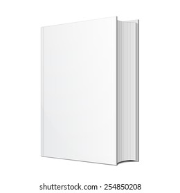 Big Blank Hardcover Book Illustration Isolated On White Background. Mock Up Template Ready For Your Design. Vector EPS10