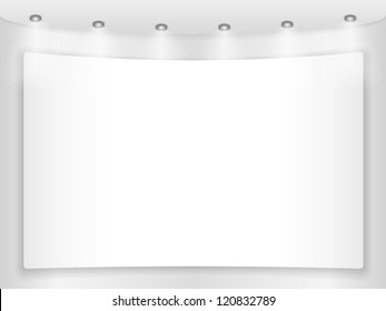 Big blank placard on a round wall, vector eps10 illustration