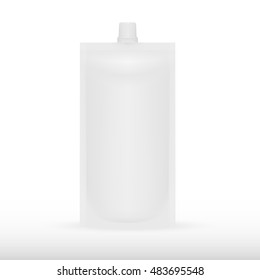 Big Blank Plastic Spouted Pouch For Sauce, Mayonnaise Or Ketchup. EPS10 Vector
