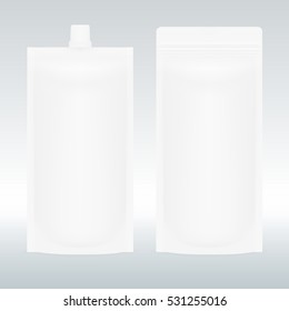 Big Blank Plastic Spouted Pouch For Sauce, Mayonnaise Or Ketchup. EPS10 Vector