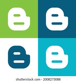 Big Blogger Logo Flat Vier Farbe minimale Icon Set