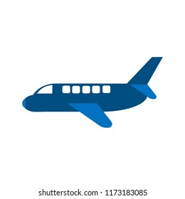 Big blue airplane illustration.