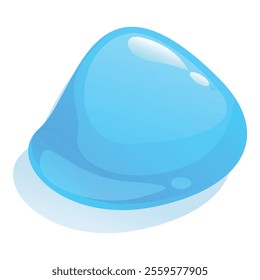 Big, blue, aqua blob lying down in isometric view