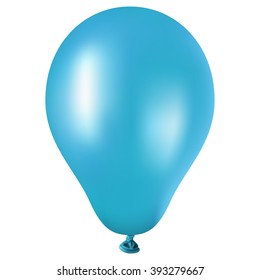 Big blue balloon on white background