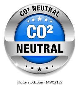Big blue carbon dioxide neutral button