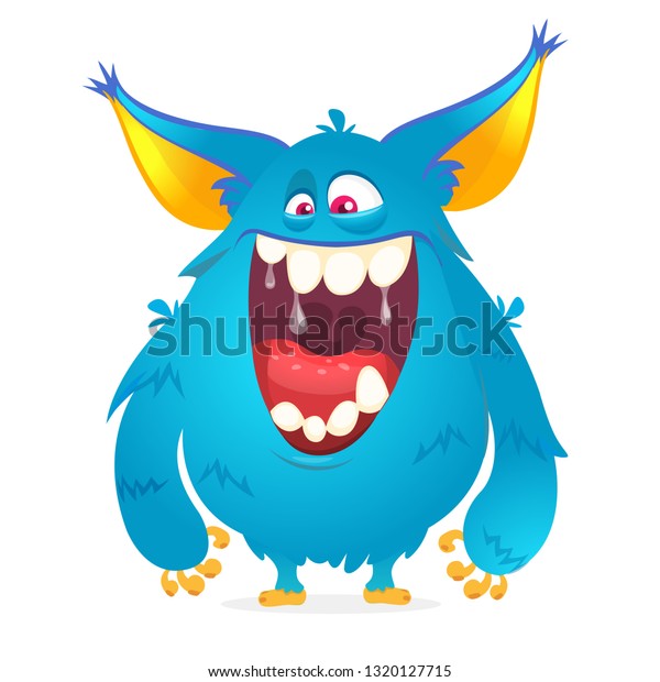 Big Blue Cartoon Monster Funny Monster Stock Vector (royalty Free 