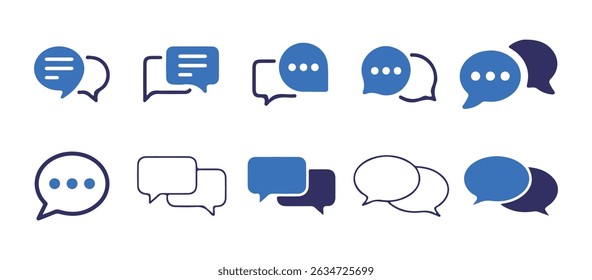 Big Blue Chat message symbol, Chat speech bubble, Social media message sign. Vector illustration eps 10