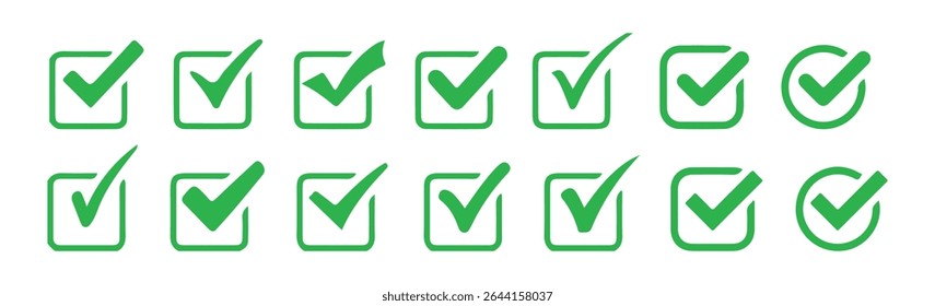 Big Blue checkmark vector set. Verified checkmark icon set.  Check box icon with correct, Vector illustration eps 10