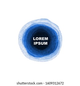 Big blue circle with place for your text on white background. Color of the year 2020
