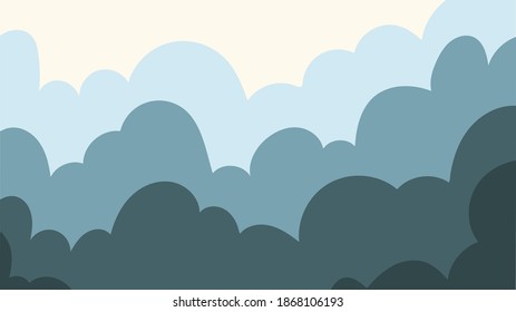 Big Blue Clouds Sky Background Illustartion editable vector