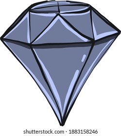Big blue diamond,illustration,vector on white background